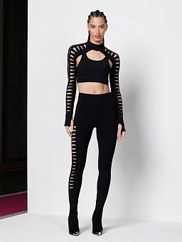 Carter Laser Cut High Rise Leggings - Black